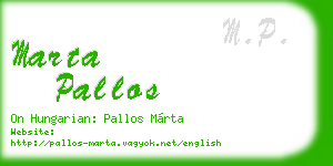 marta pallos business card